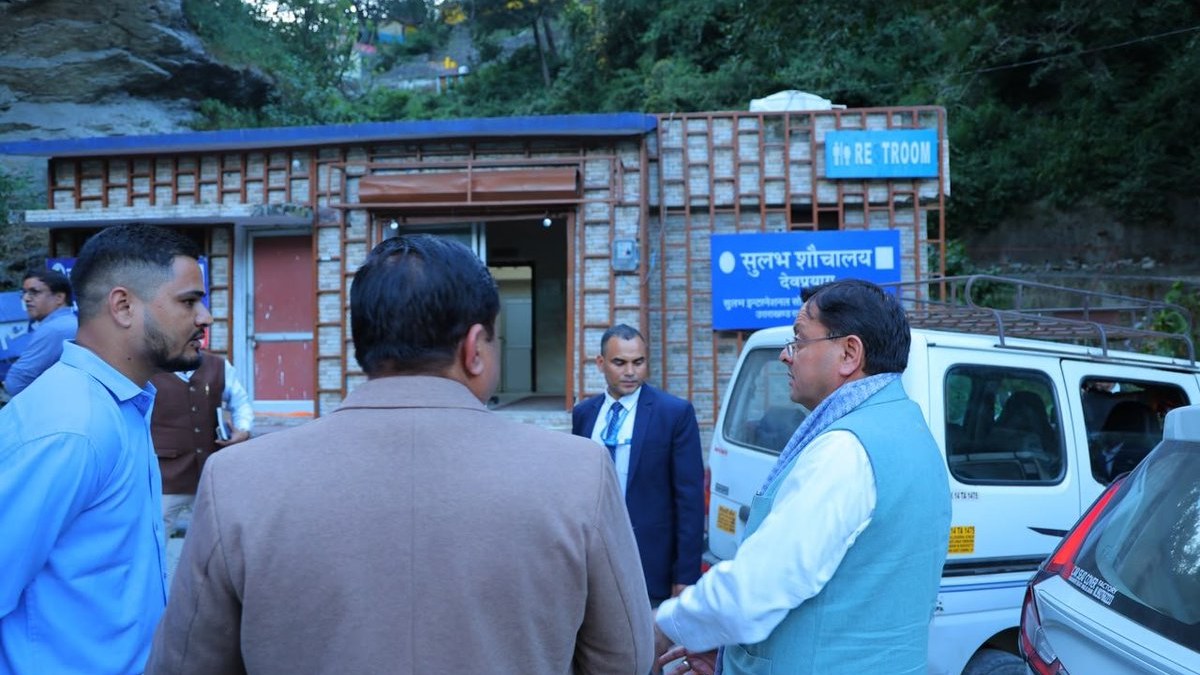 Uttarakhand CM Pushkar Singh Dhami flags poor hygiene at Devprayag public toilet, orders cleaning