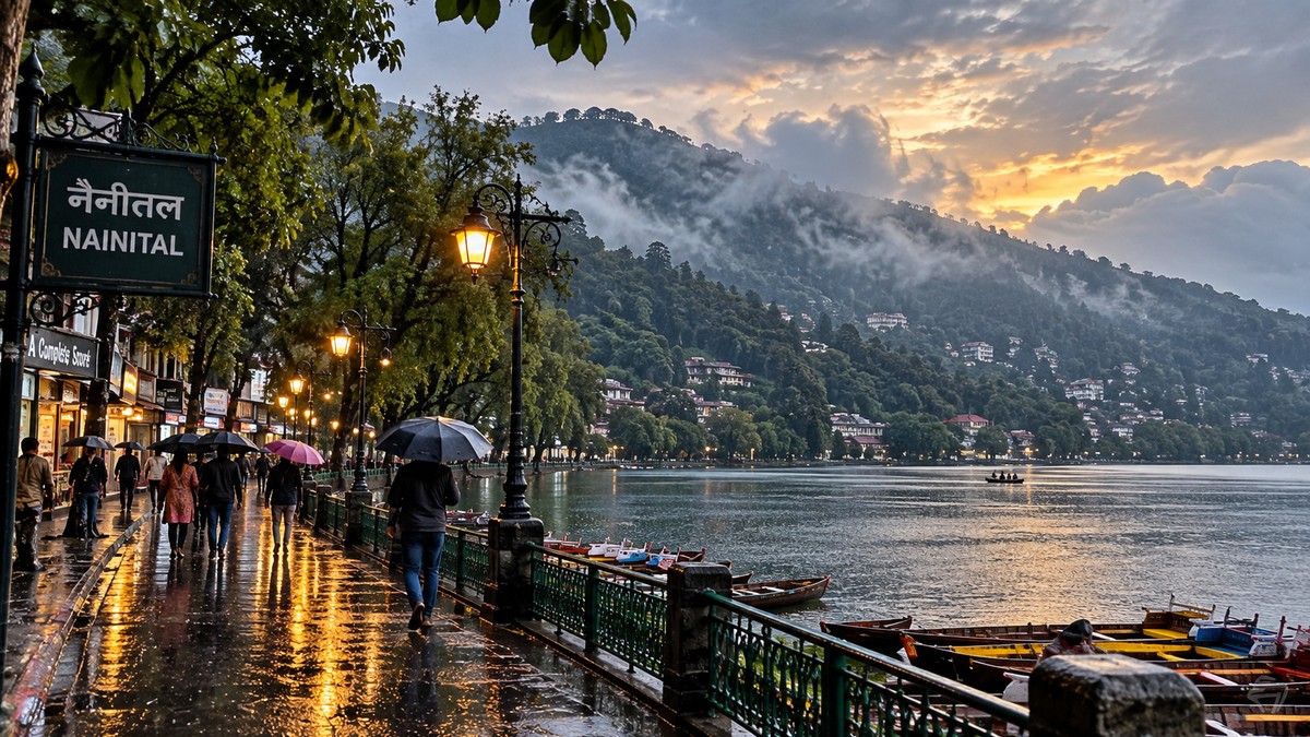 Nainital Gets Evening Drizzle as Yellow Alert Continues; Lake Water Discharge Ongoing