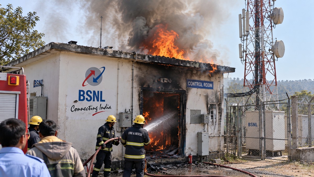 Fire damages BSNL tower control room at Herbertpur complex in Vikasnagar