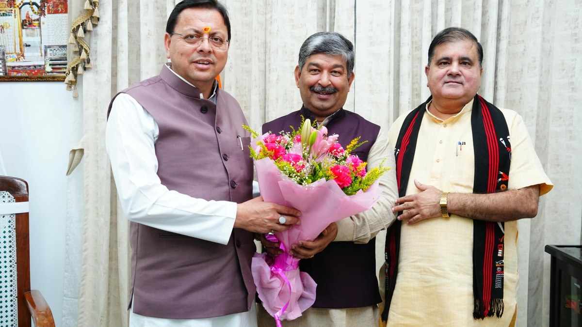CM Pushkar Singh Dhami meets newly elected Rajya Sabha MP Dinesh Arya, backs Uttarakhand agenda