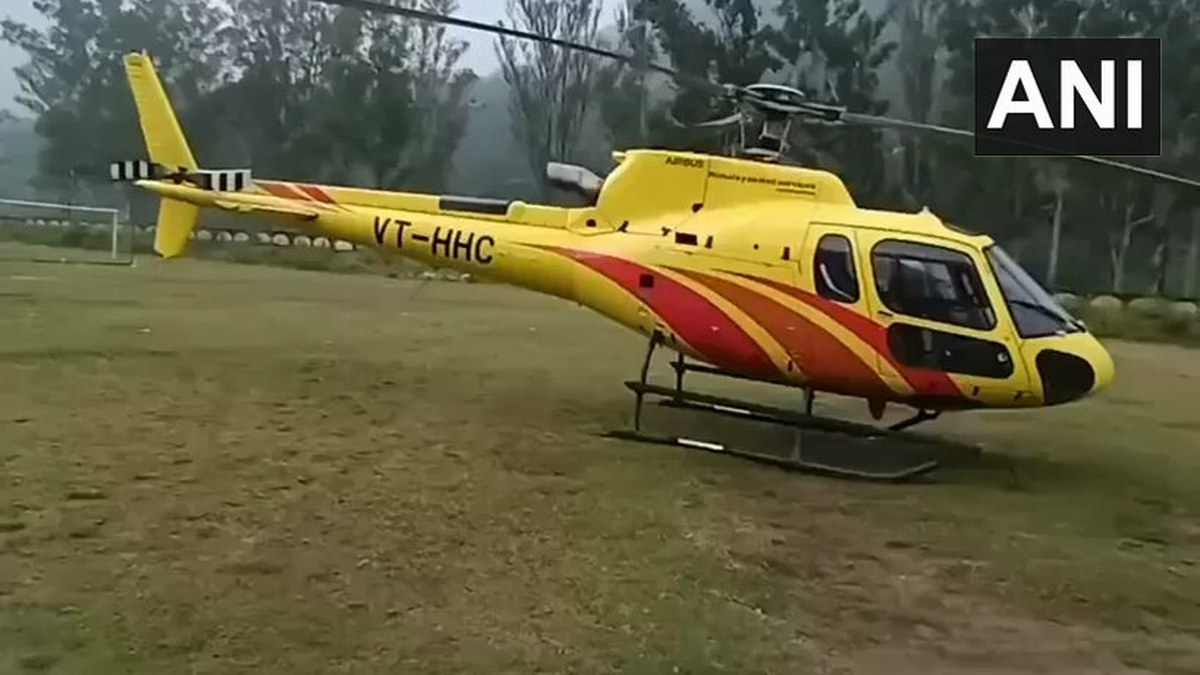 रुद्रप्रयाग के अगस्त्यमुनि में मौसम बिगड़ने पर हेलीकॉप्टर की आपात लैंडिंग, 7 लोग सुरक्षित