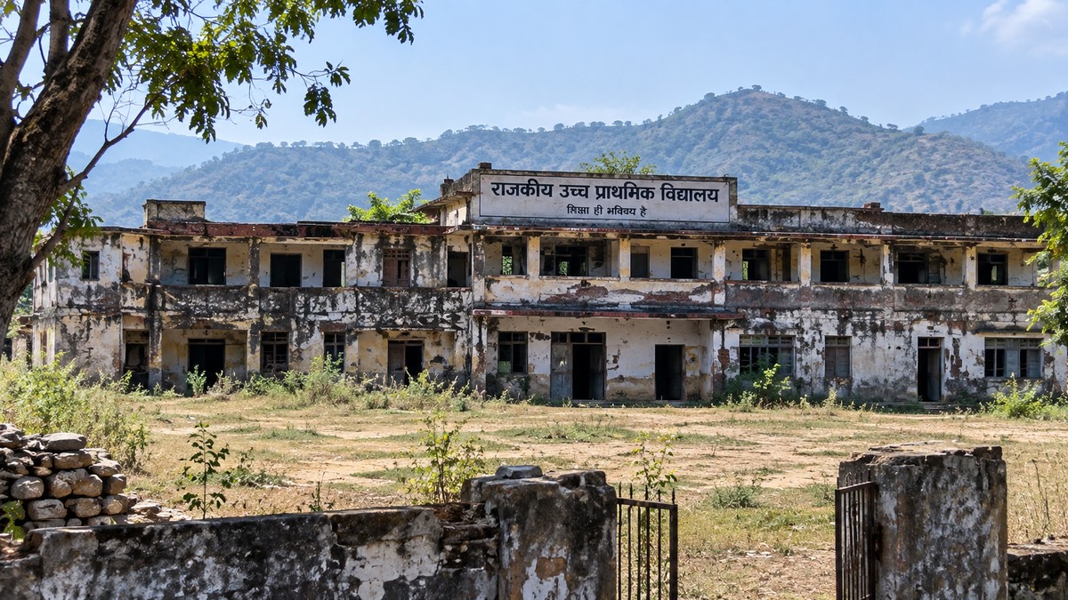 Cracked classroom puts students at risk at Nalaikhal college in Pauri