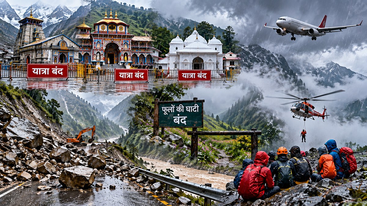 Uttarakhand rain shuts Char Dham and Valley of Flowers; 136 climbers stranded, one death reported