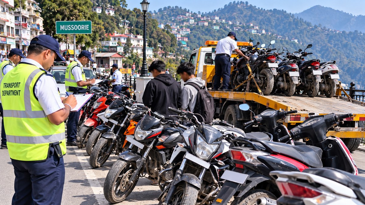 Mussoorie drive targets illegal rental bikes: 70 challans issued, 11 to 15 vehicles seized, 2 minors