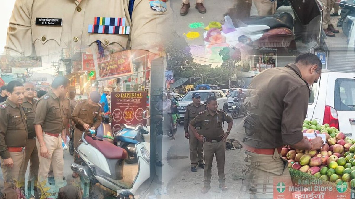Dehradun Police challan 56 vendors for blocking traffic on main roads and footpaths