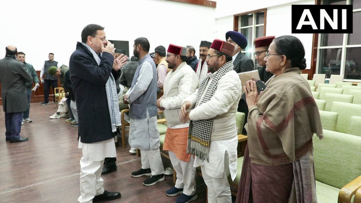 Pushkar Singh Dhami leads BJP meeting ahead of Uttarakhand Assembly session
