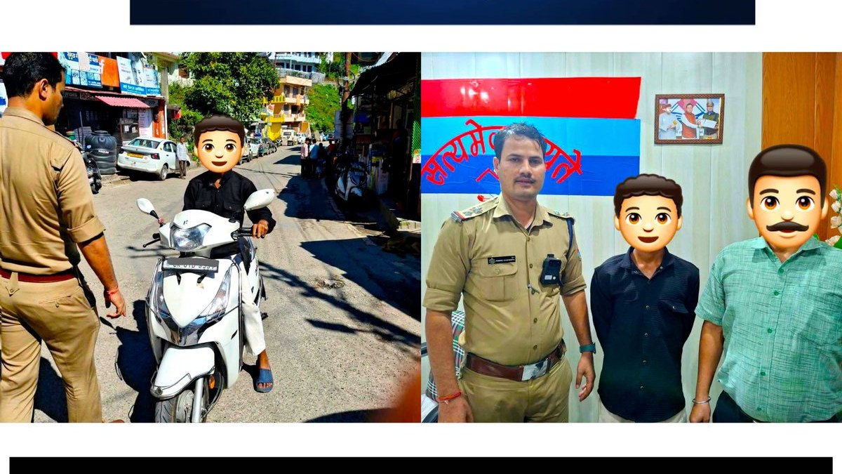 अल्मोड़ा में नाबालिग बिना हेलमेट वाहन चलाते पकड़ा गया, वाहन स्वामी का ₹25,000 का कोर्ट चालान