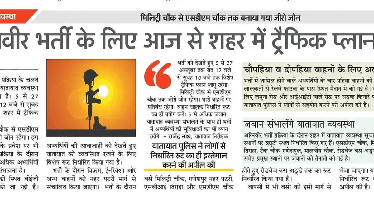 Haridwar Police Implements Traffic Plan Ahead of Agniveer Recruitment Drive