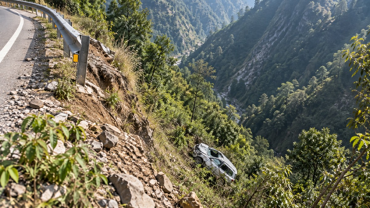 2 injured after car plunges into 50-metre gorge near Jinkhola