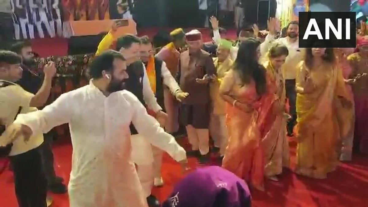 Pushkar Singh Dhami dances with performers, plays dhol at Khatima’s tribal Aadi Rangotsav 2026 event