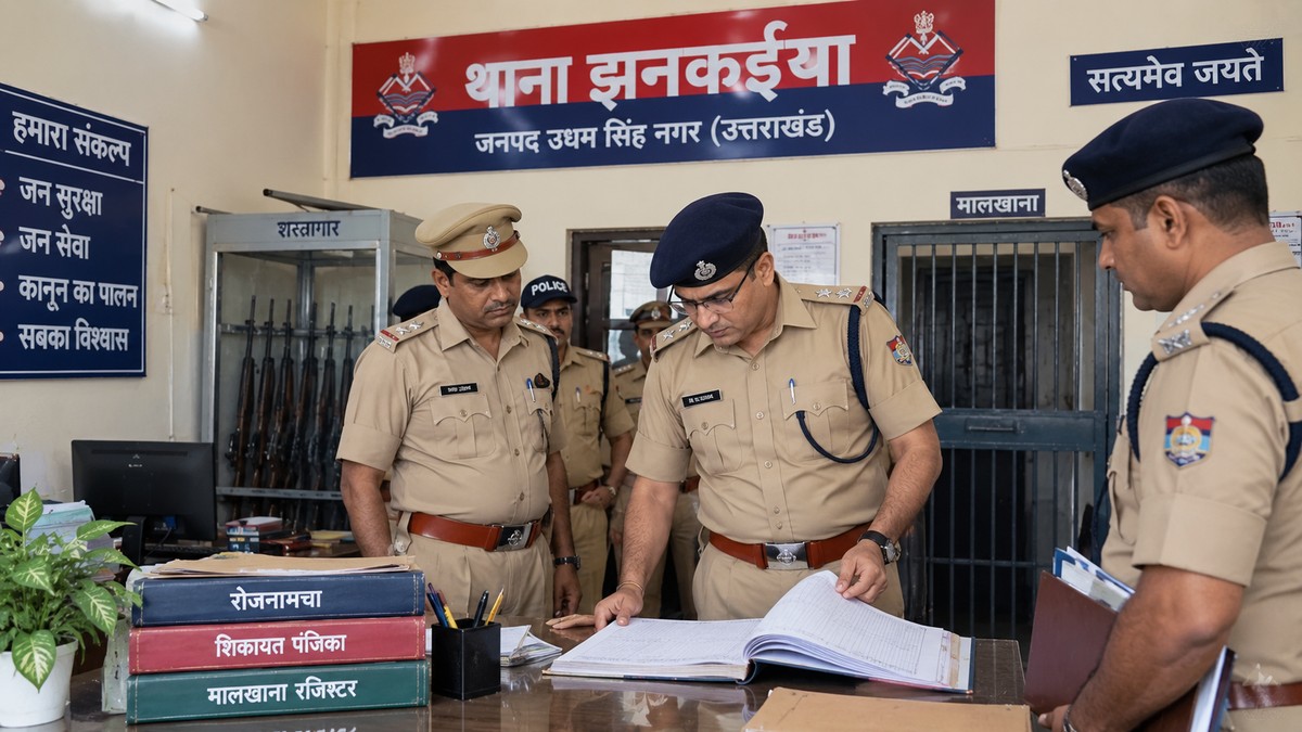Neeraj Semwal reviews Jhankaiya police station facilities in Khatima