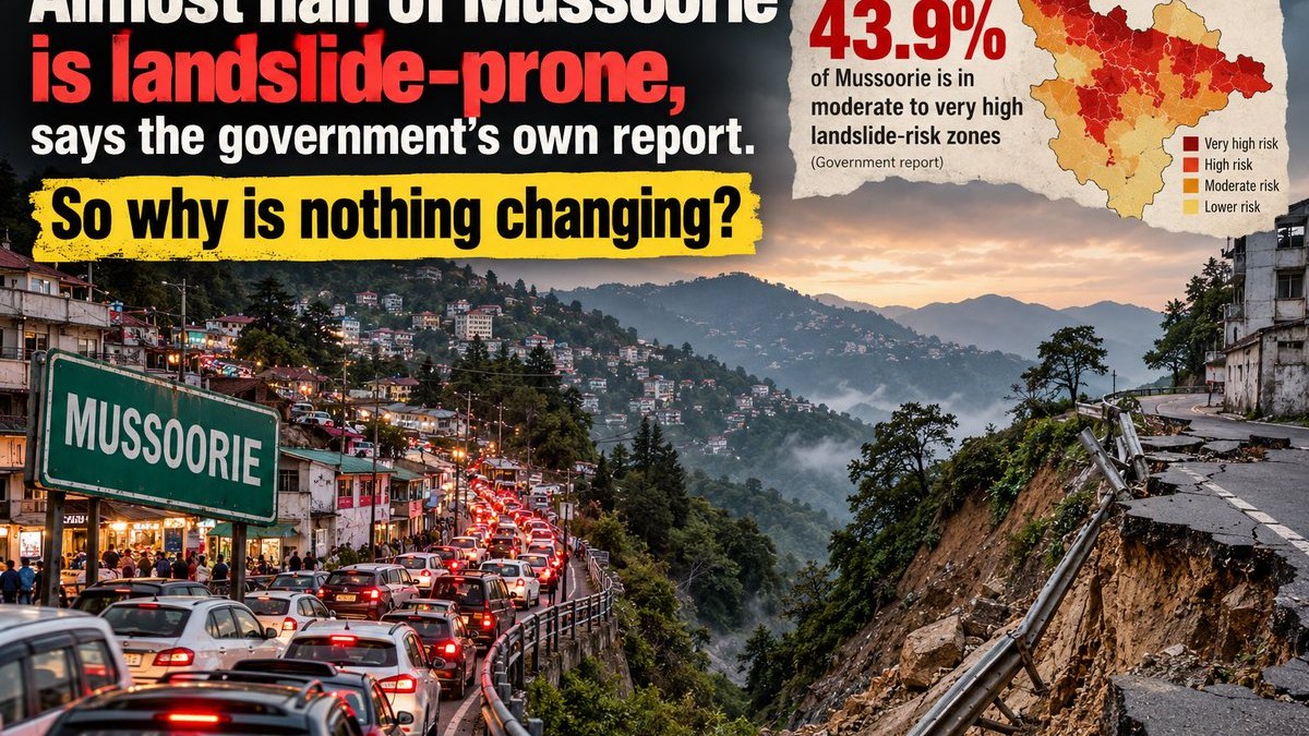 Mussoorie report flags landslide risk across 43.9% of town as tourism and construction grow