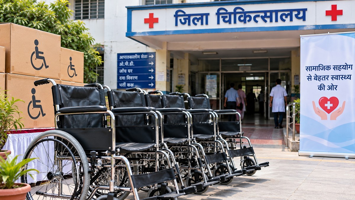 Champawat district hospital receives 4 wheelchairs from Ladwal Foundation